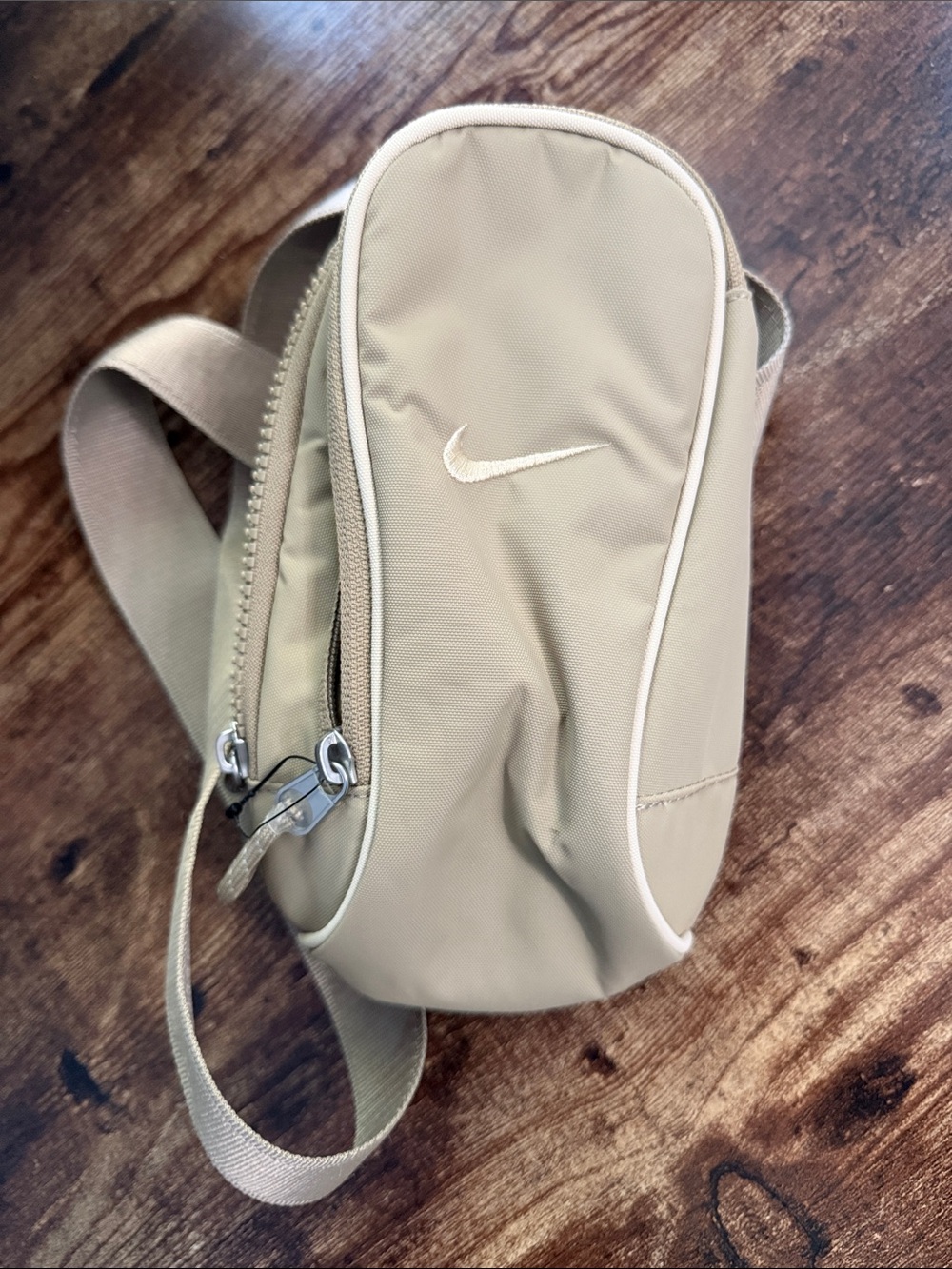Nike Crossbody Bag Beige with Cream Piping